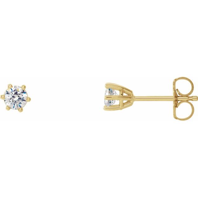 Round 6-Prong Stud Earrings