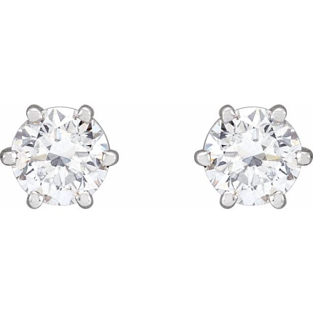 Round 6-Prong Stud Earrings