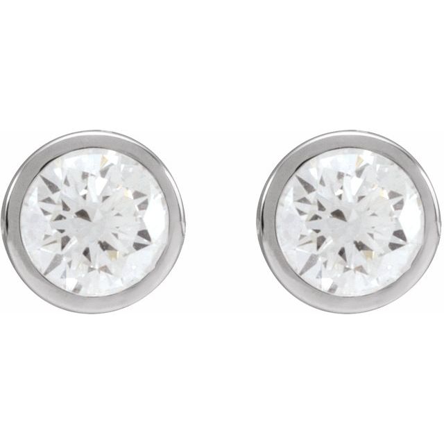 Round Bezel-Set Stud Earrings