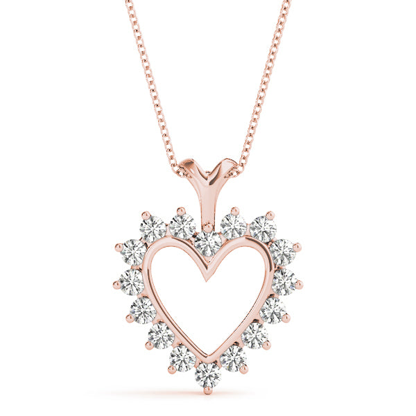 14K Rose Gold Diamond Fashion Pendant