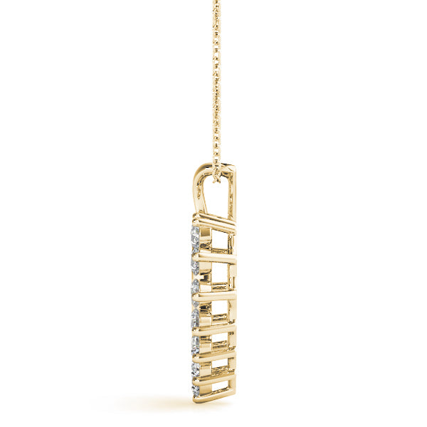 14K Yellow Gold Round Diamond Fashion Pendant
