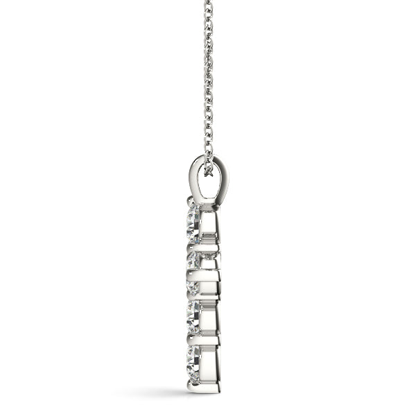 Multi-Diamond Cross Pendant Necklace