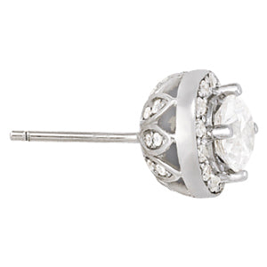 Round Diamond Halo Earring Set