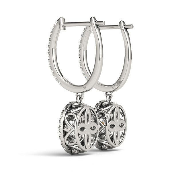 Round Diamond Halo Earring Set
