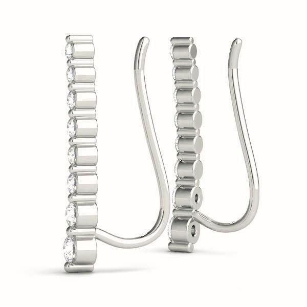 14K Gold Round Diamond Climber Earrings