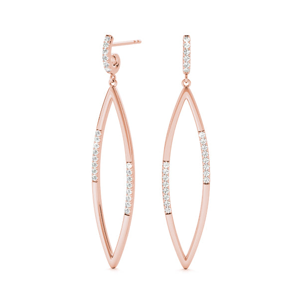 14K Rose Gold Diamond Fashion Earrings