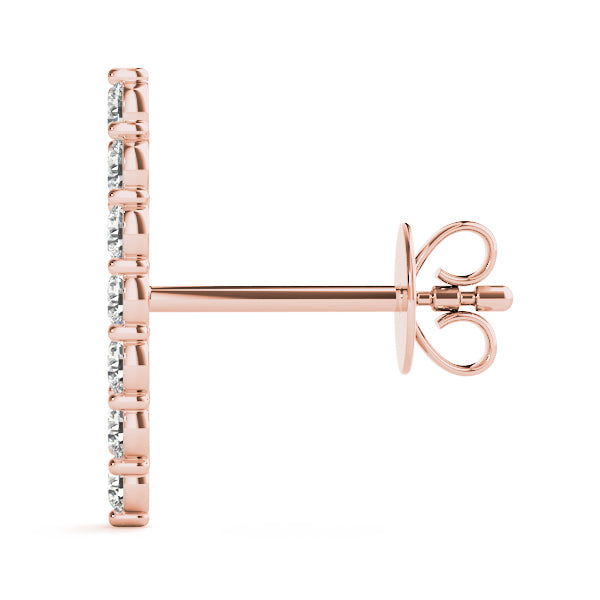 14K Rose Gold Diamond Fashion Earrings