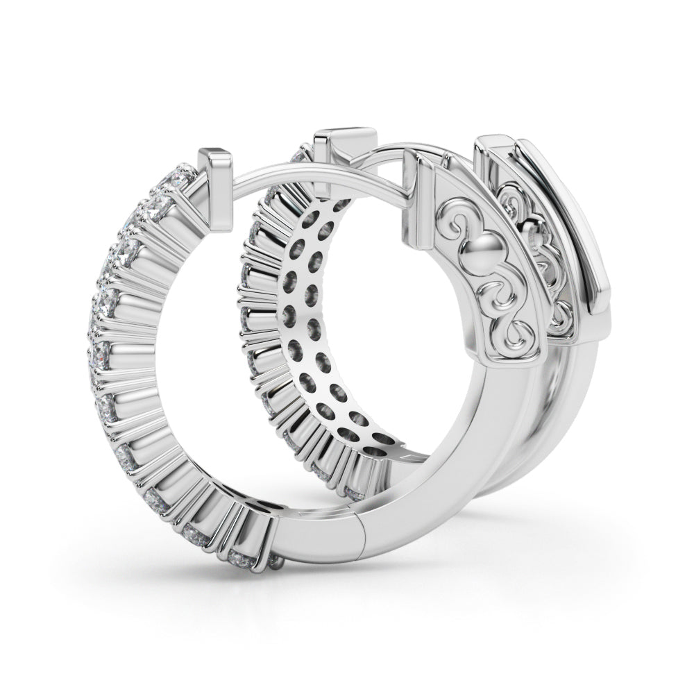Round Diamond Hoop Earrings
