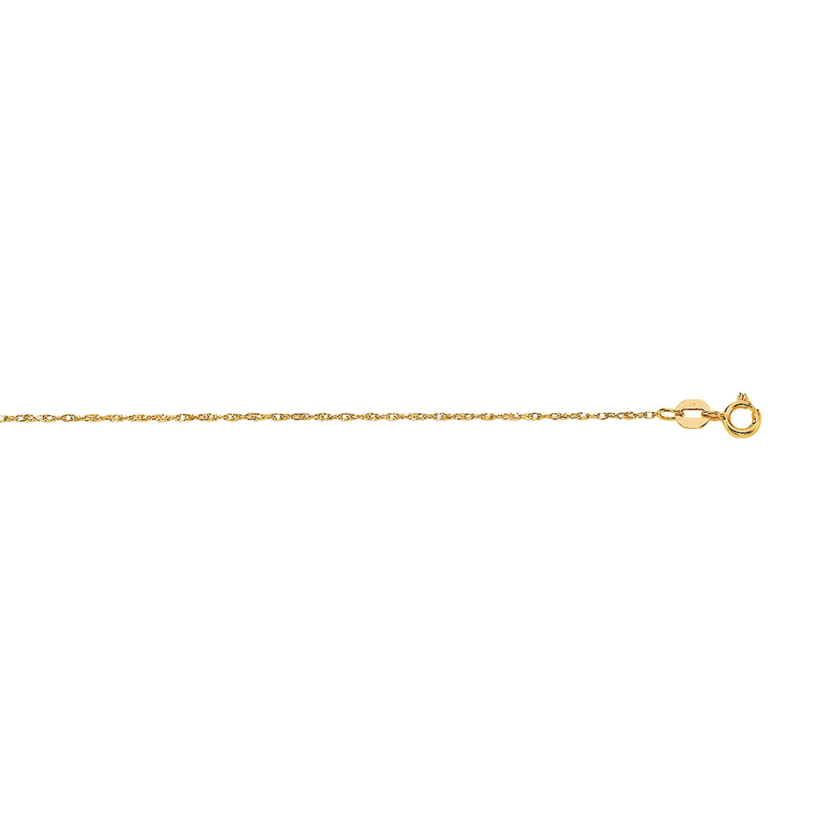 14K Gold .8mm Machine Rope Chain (Carded)