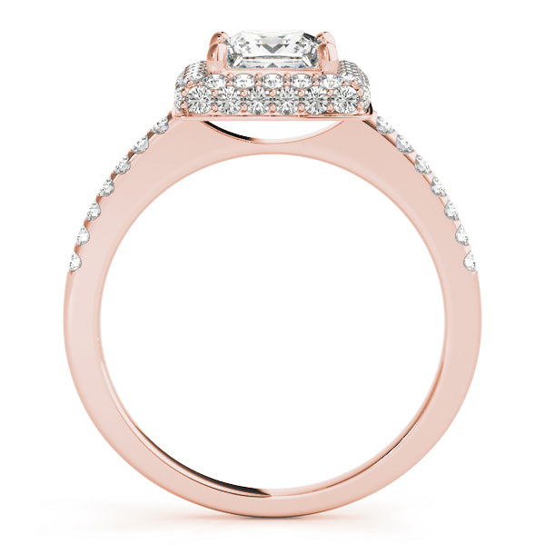 14K Rose Gold 1.20ctw Diamond Halo Engagement Ring