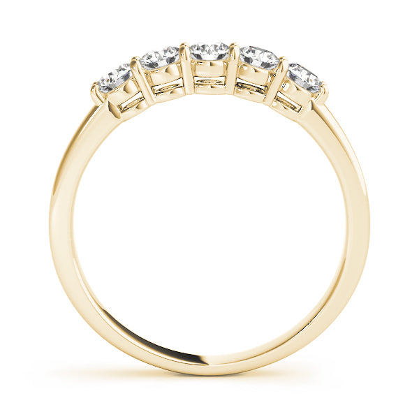 18K Yellow Gold 5-Stone Diamond Wedding Band