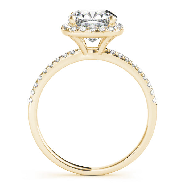 18K Yellow Gold Cushion Diamond Halo Ring