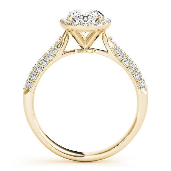 14K Yellow Gold Oval Diamond Engagement Ring with Halo