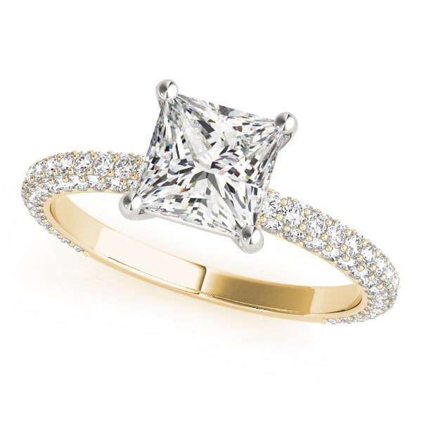 14K Yellow Gold PavÃ© Diamond Engagement Ring