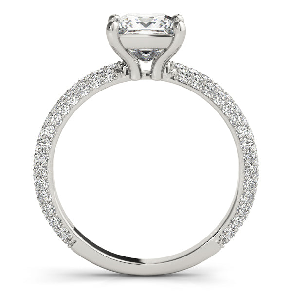 Diamond Pave Engagement Ring with Square Center