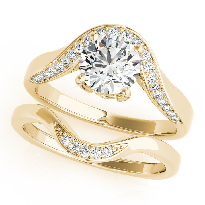 14K Yellow Gold Diamond Engagement Ring 5/8 ctw