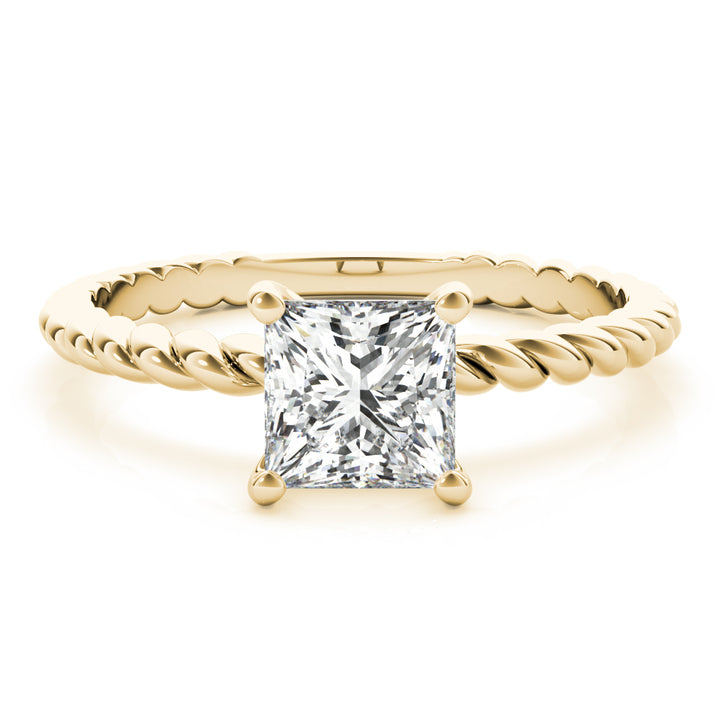 14K Yellow Gold Princess Diamond Solitaire Ring