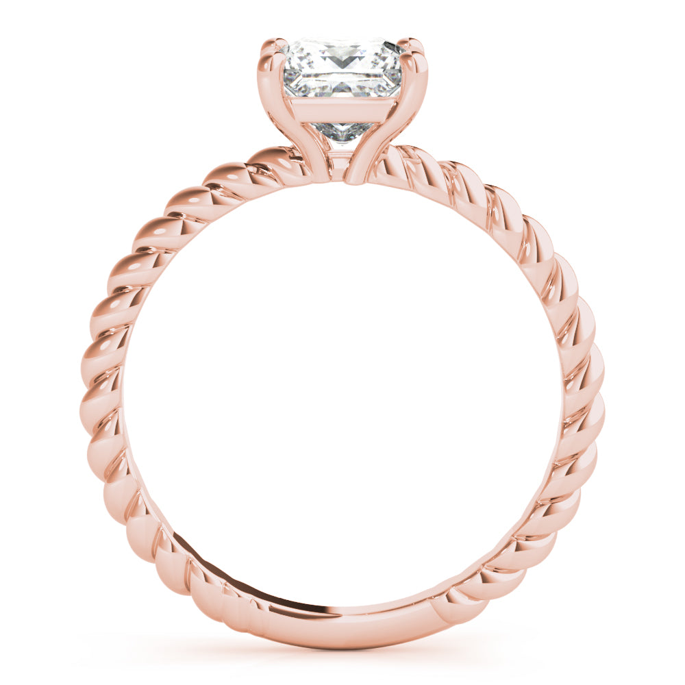 18K Rose Gold Diamond Solitaire Engagement Ring