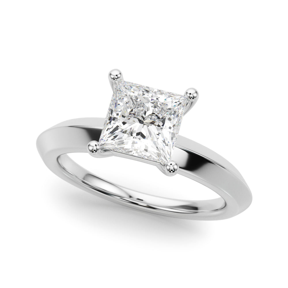 0.75 CT Square Diamond Solitaire Ring