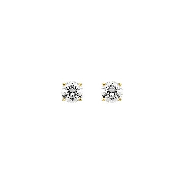 Round 4-Prong Stud Earrings