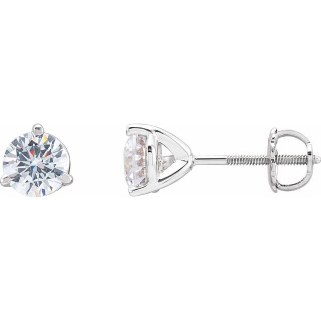 Round 3-Prong Stud Earrings