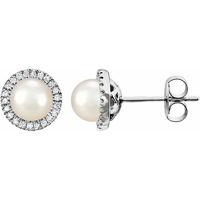 Round 4-Prong Halo-Style Birthstone Earrings