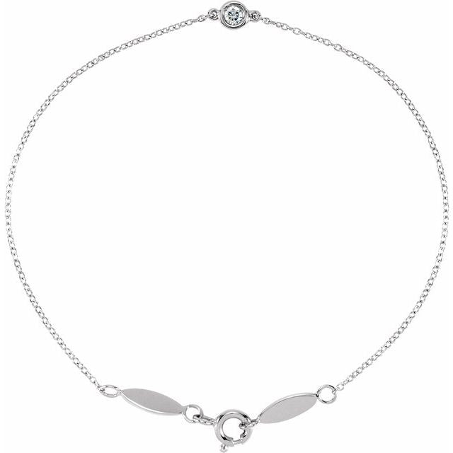 Bezel-Set Link Bracelet