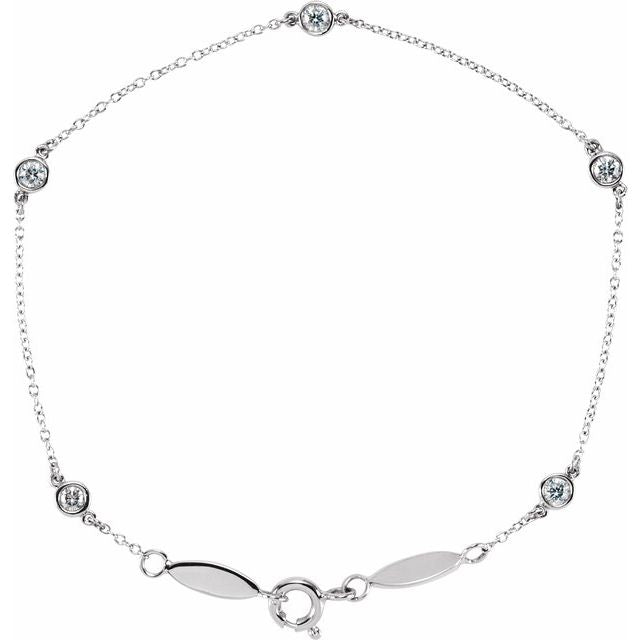 Bezel-Set Station Bracelet