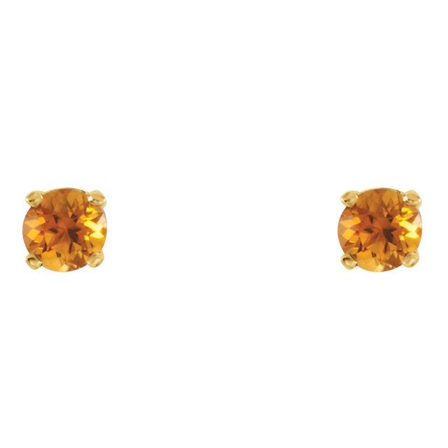 Round 4-Prong Youth Birthstone Stud Earrings