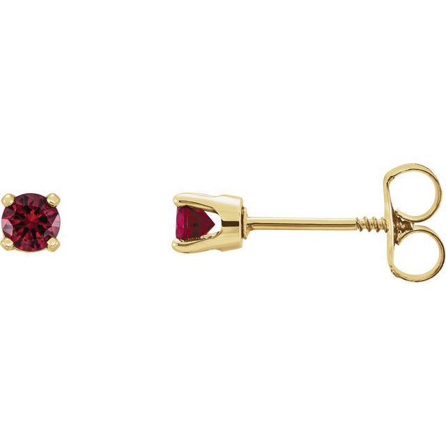 Round 4-Prong Youth Birthstone Stud Earrings