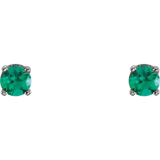 Round 4-Prong Youth Birthstone Stud Earrings