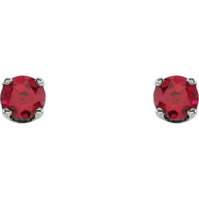Round 4-Prong Youth Birthstone Stud Earrings