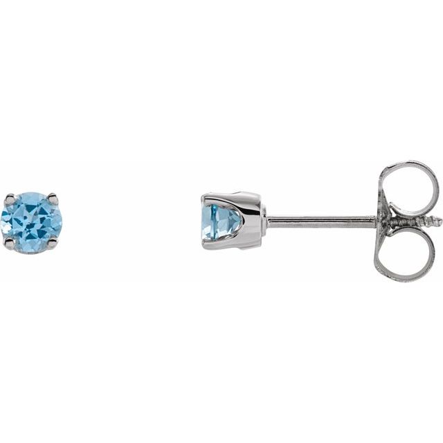 Round 4-Prong Youth Birthstone Stud Earrings