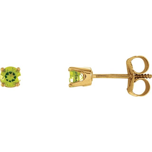 Round 4-Prong Youth Birthstone Stud Earrings