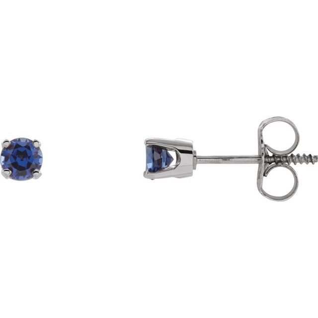 Round 4-Prong Youth Birthstone Stud Earrings