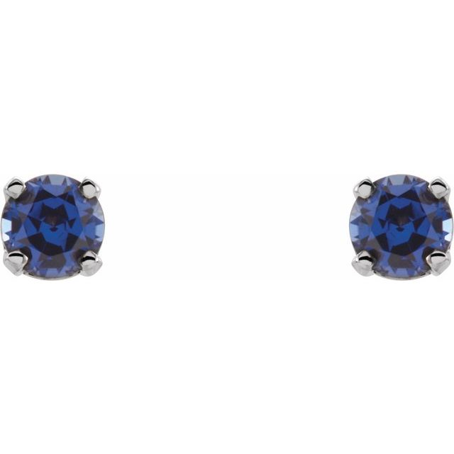 Round 4-Prong Youth Birthstone Stud Earrings
