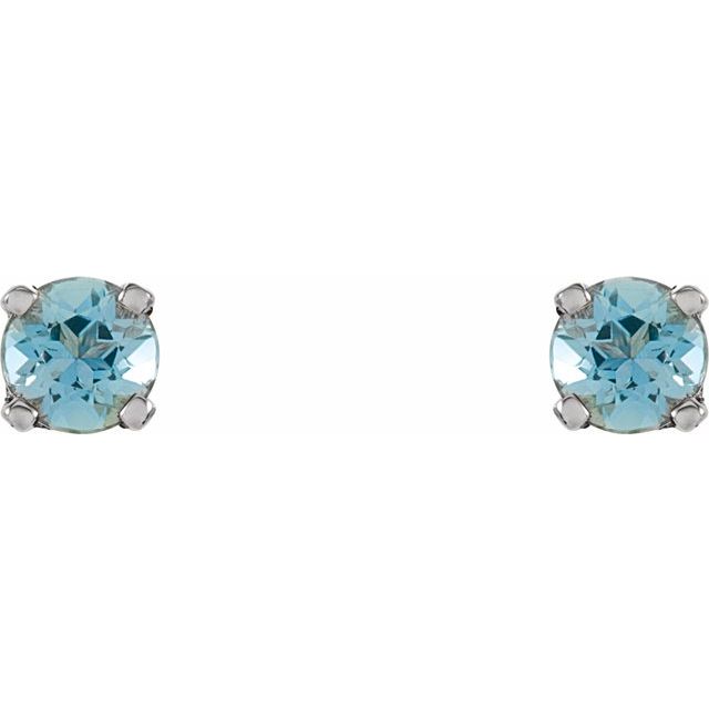 Round 4-Prong Youth Birthstone Stud Earrings