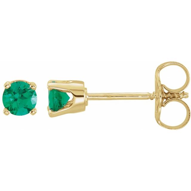 Round 4-Prong Youth Birthstone Stud Earrings