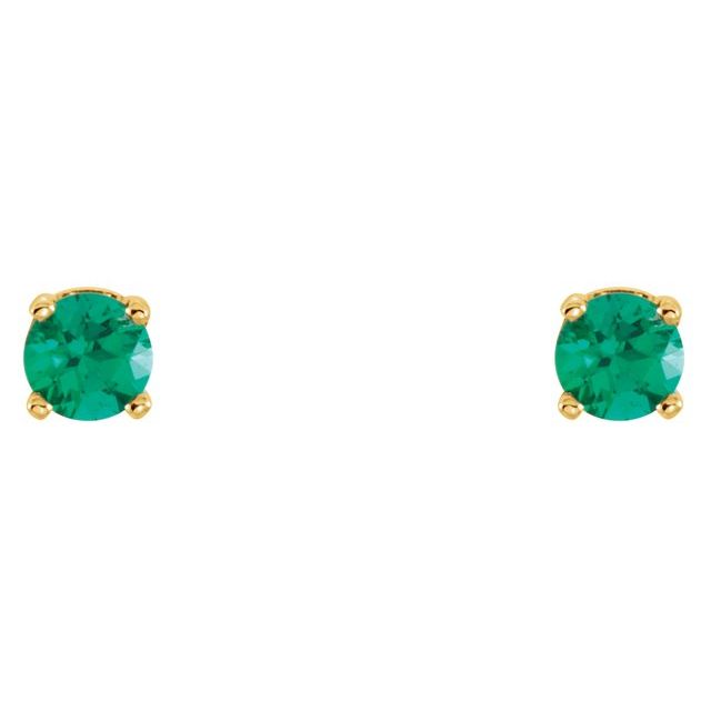 Round 4-Prong Youth Birthstone Stud Earrings