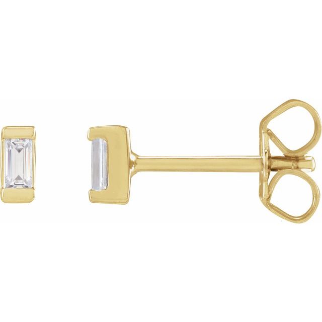 Straight Baguette Bezel-Set Stud Earrings