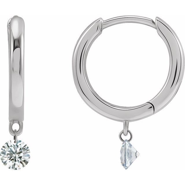 Accented Hinged Hoop Earrings