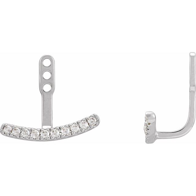 Lab-Grown Diamond Curved Bar Earring Jackets