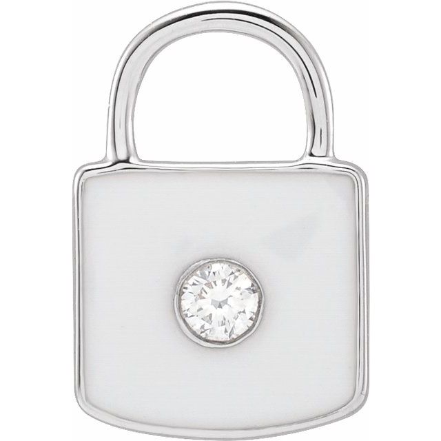 Accented Enamel Lock Charm/Pendant