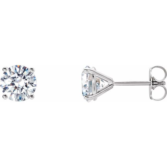 Round 4-Prong Stud Earrings