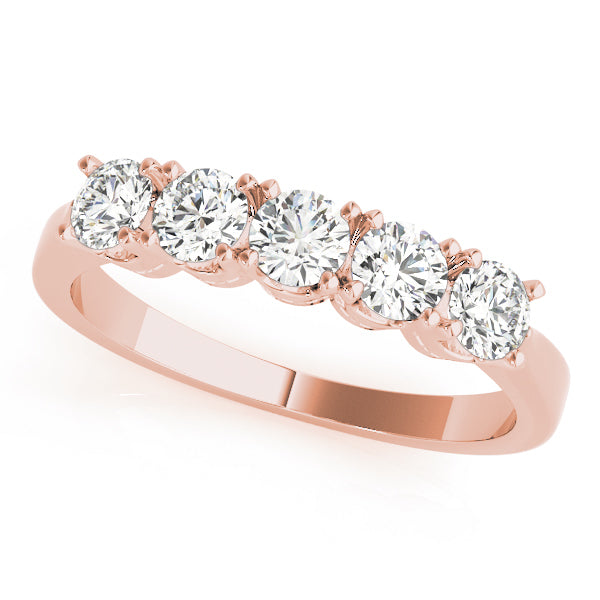 14K Rose Gold Diamond Wedding Band | 1 CTW