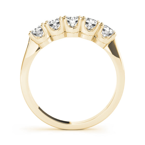 14K Yellow Gold 5-Stone Diamond Wedding Ring