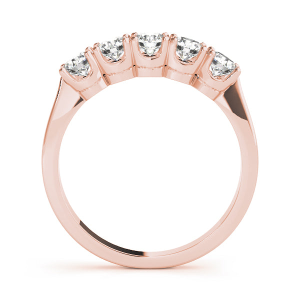 14K Rose Gold Diamond Wedding Band | 1 CTW