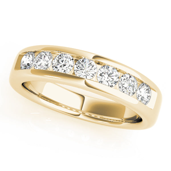 18K Yellow Gold Multi-Diamond Wedding Band