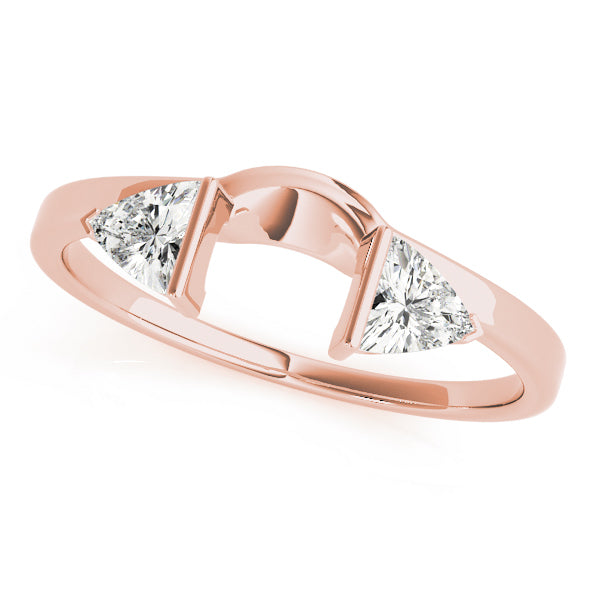 14K Rose Gold Trillion Diamond Wedding Ring