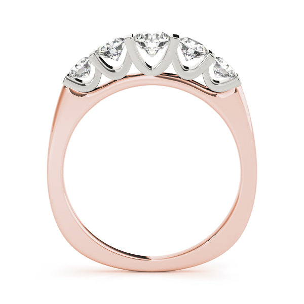 18K Rose Gold Round Diamond Wedding Ring